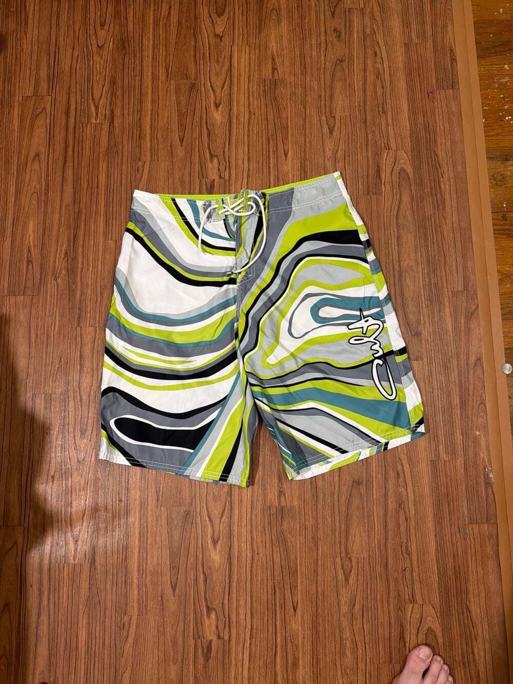 Cult Locals Only Swirl Pattern Board Shorts Size 38